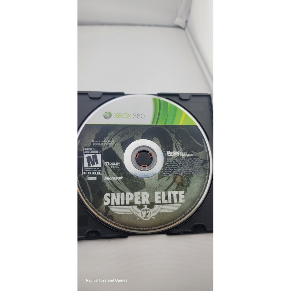 Sniper Elite V2 (Microsoft Xbox 360, 2013) Disc Only Tested and‎ Working Great